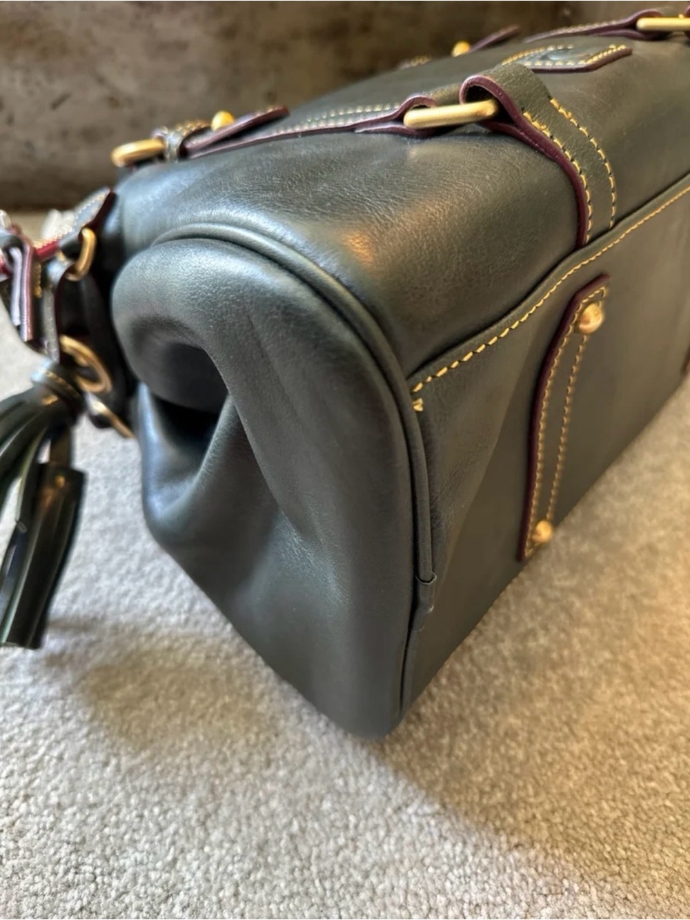 Dooney & Bourke Florentine satchel in Teal with strap - Picture 4 of 12